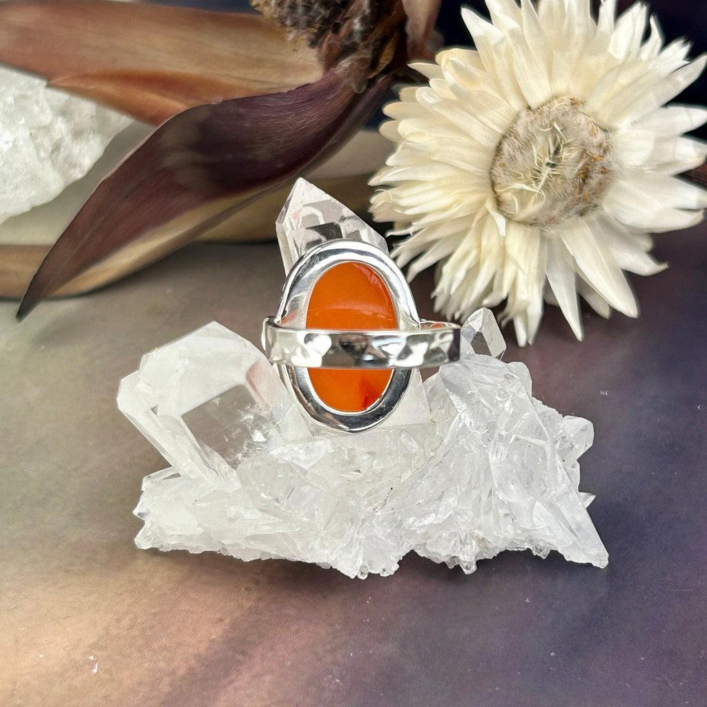 Oval Carnelian Cabochon Ring