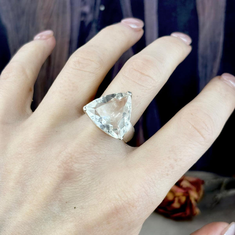 Bold Clear Quartz Ring