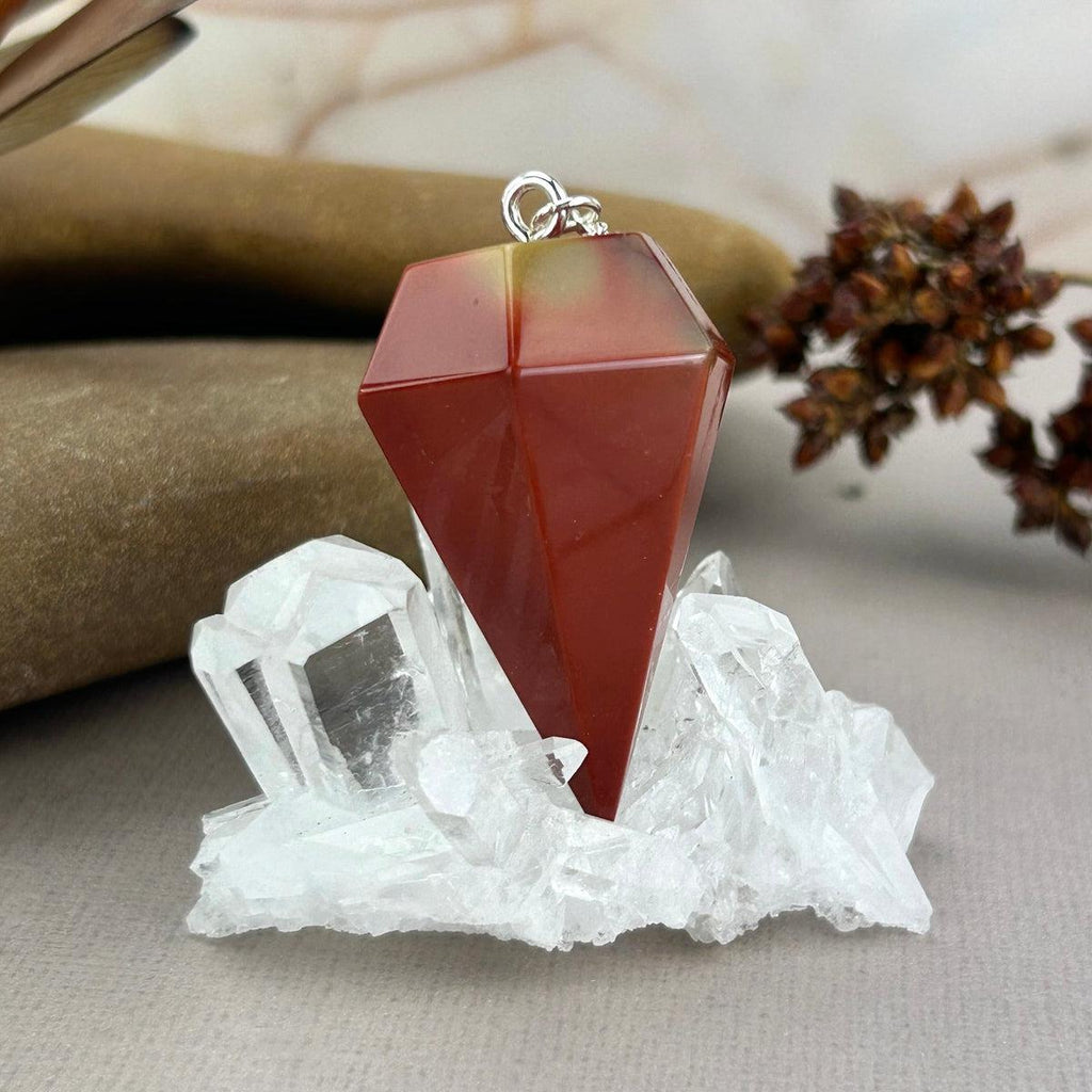 Jasper Silver Chain Pendulum