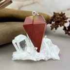 Jasper Silver Chain Pendulum