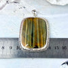 Golden-Blue Tiger’s Eye Rectangle Large Pendant