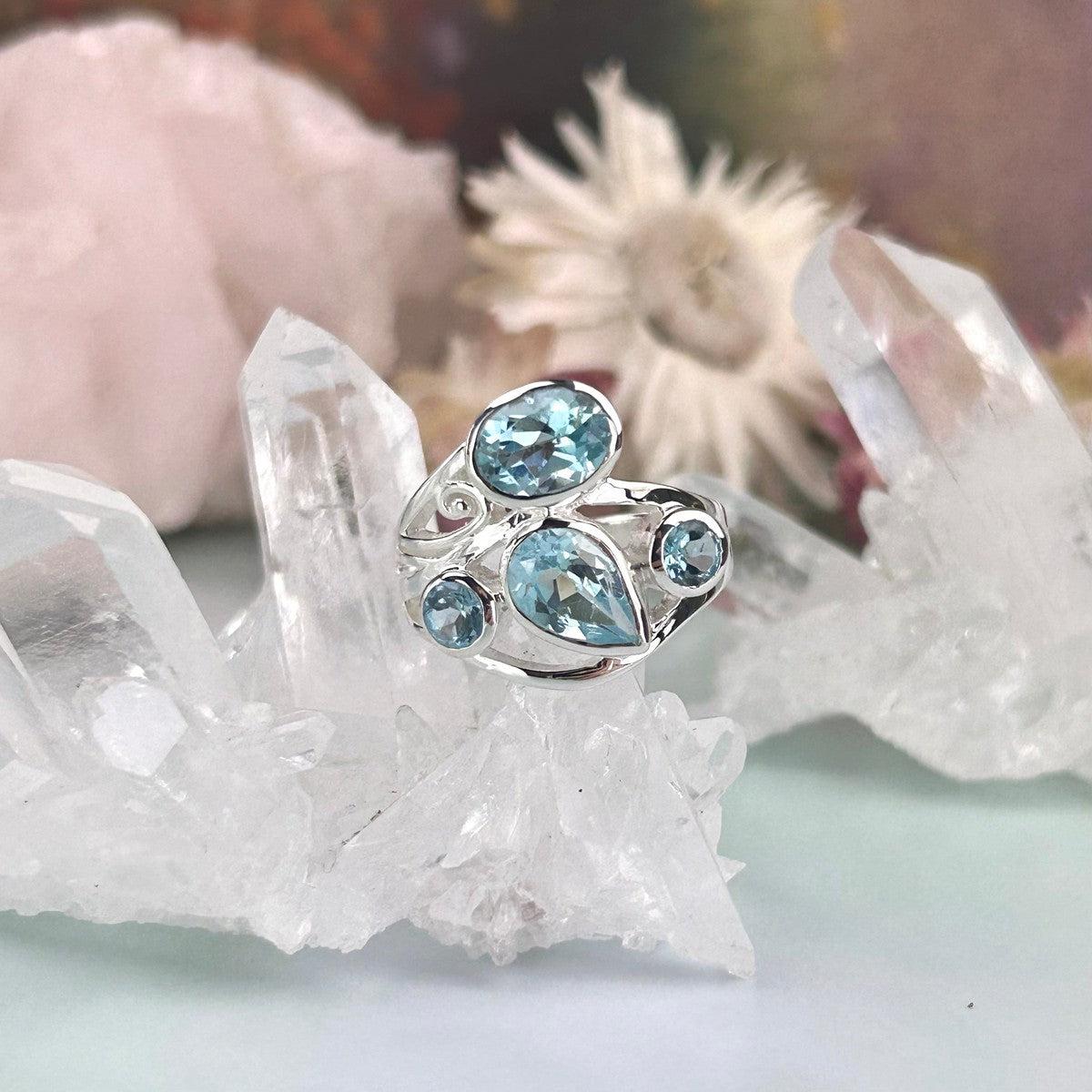 Blue Topaz Multi Stone Ring
