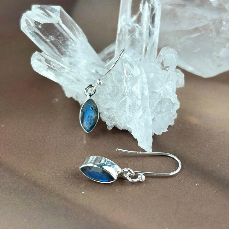 Bright Blue Labradorite Earrings