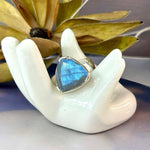 Labradorite Trillion Cut Ring