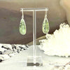 Prehnite With Epidote Elongated Teardrop Drop Earrings