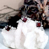 Garnet & Cubic Zirconia Diamond Cut Ring