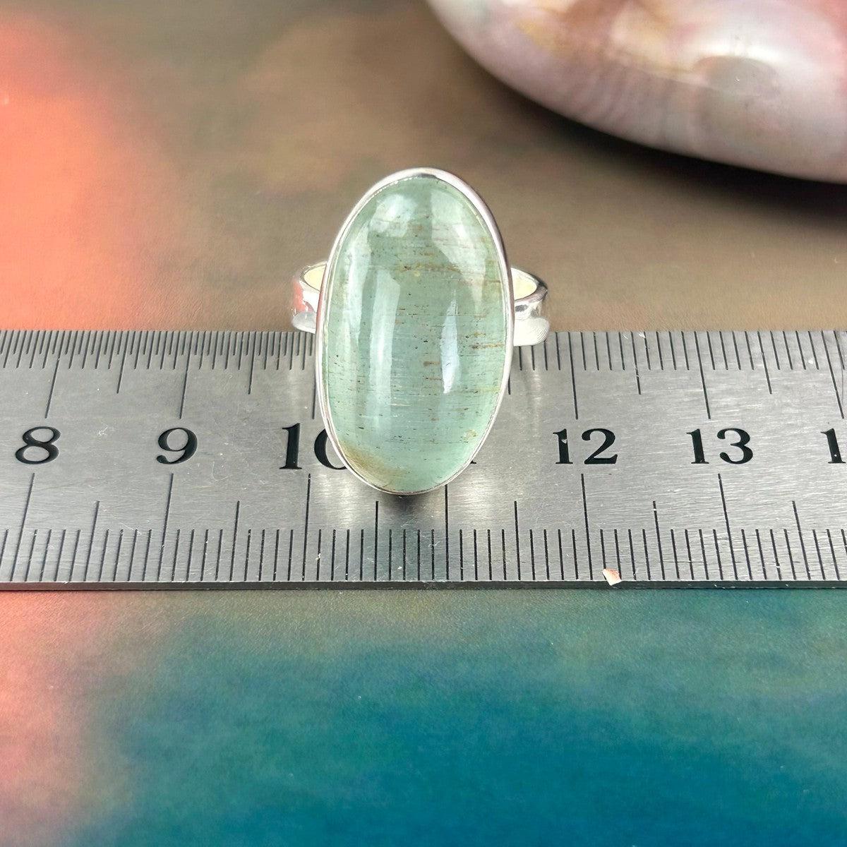 Elongated Oval Aquamarine Ring