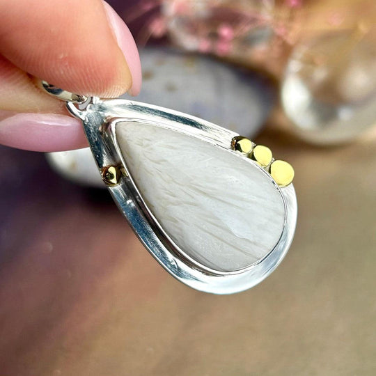 Scolecite Teardrop Pendant