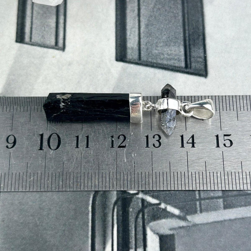 Black Crystal Silver Pendant