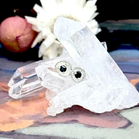 Sapphire Silver Flower Stud Earrings