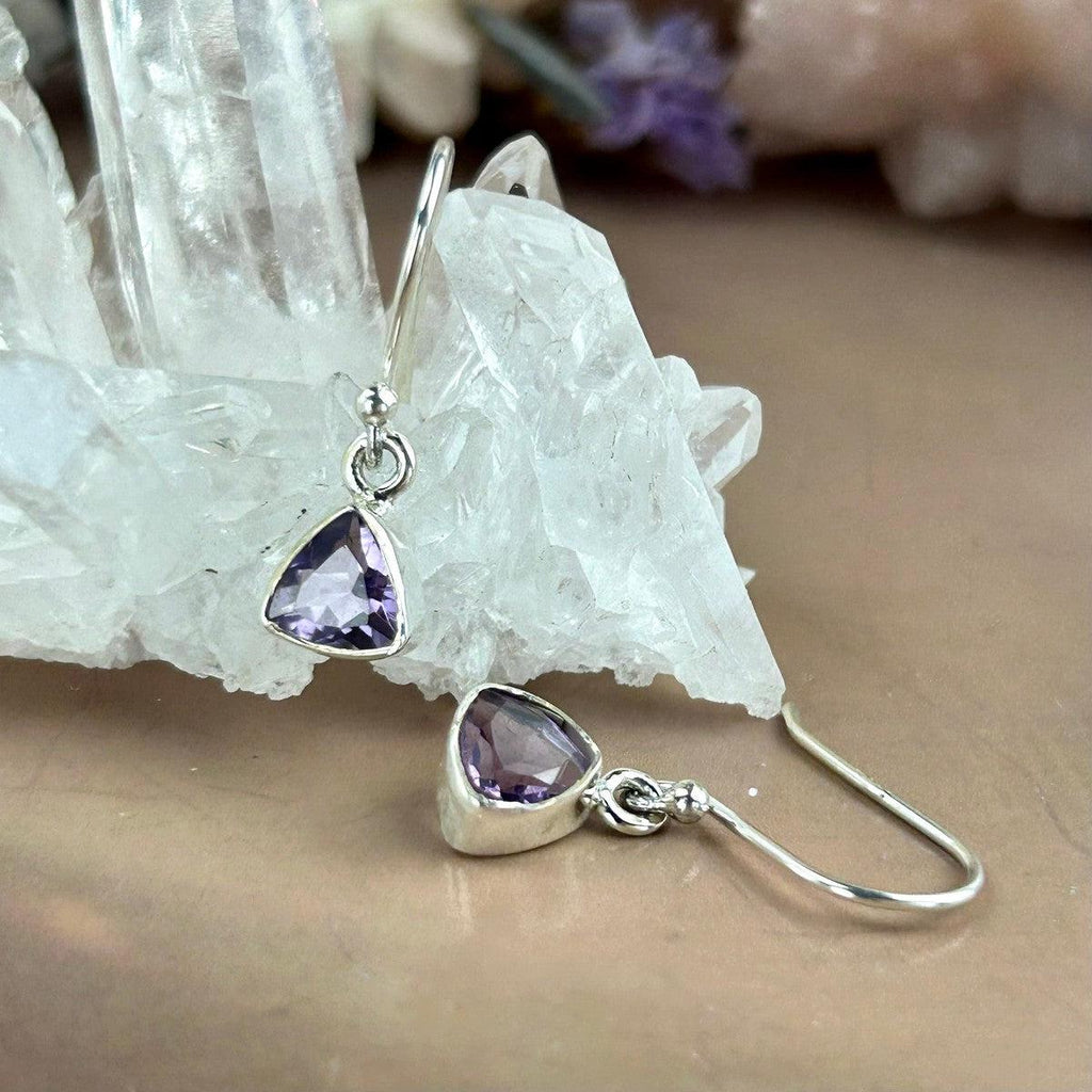 Girls Amethyst Drop Earrings