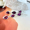 Pink Tourmaline Pear Cut Triple Drop Earrings