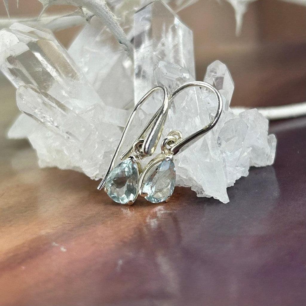 Aquamarine Gemstone Drop Earrings