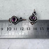 Garnet (Rhodolite) Oval Cut Sterling Silver & 9ct Rose Gold Scroll Drop Earrings By Lauren Harris