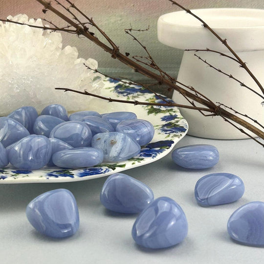 Blue Lace Agate Tumbled Stones