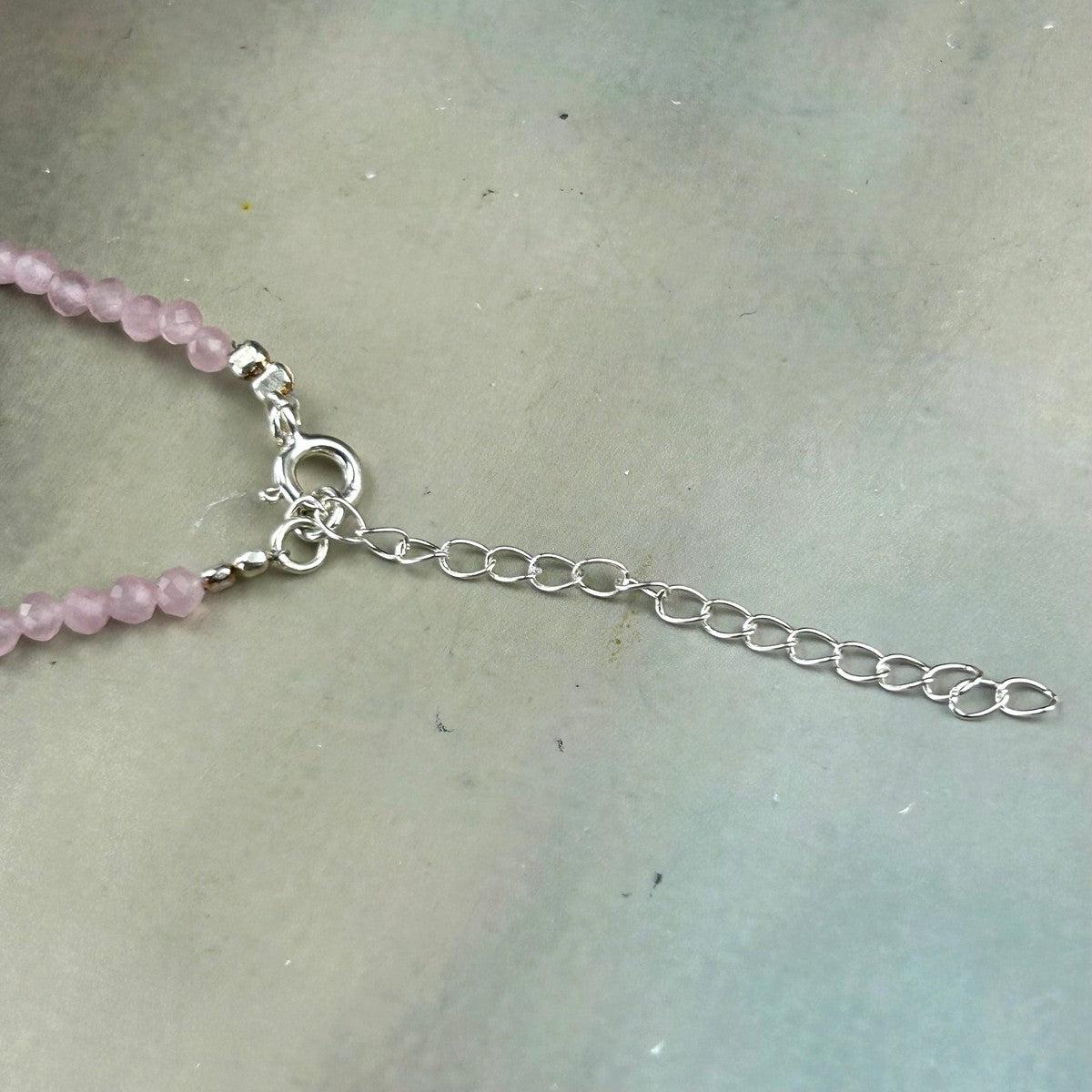 Rose Quartz Faceted 2-3mm Bead Necklace
