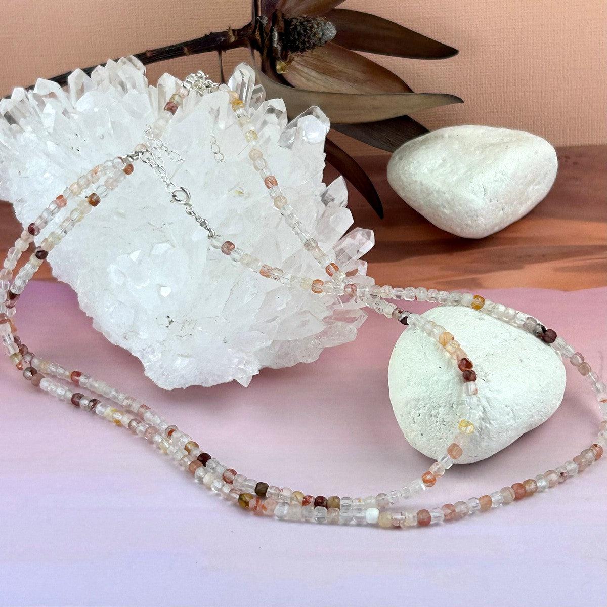 Fire Quartz Beaded Necklace