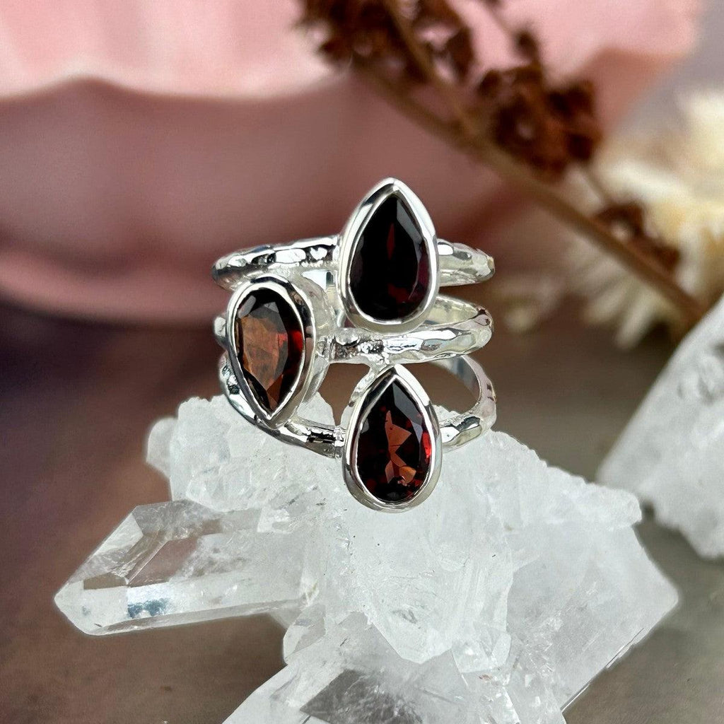 Red Gemstone Sterling Silver Ring