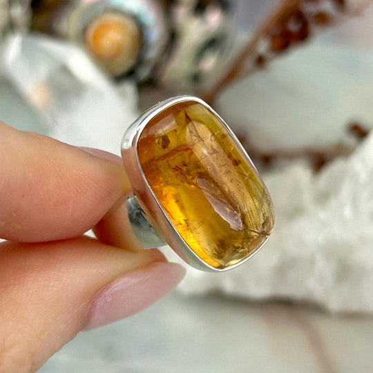 Citrine Natural Rectangular Ring