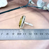 Baltic Green Amber Oval Elongated Ring