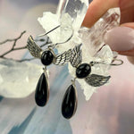 Onyx Winged Earrings
