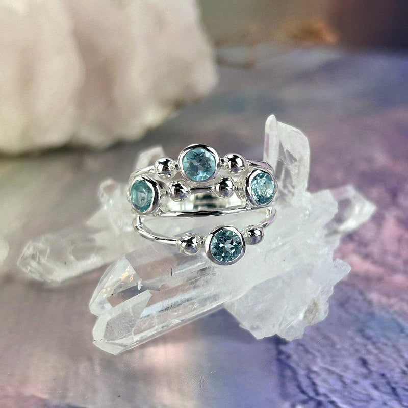 Modern Blue Topaz Ring