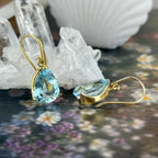 Blue Topaz Gold Earrings