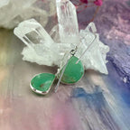 Green Crystal Silver Earrings