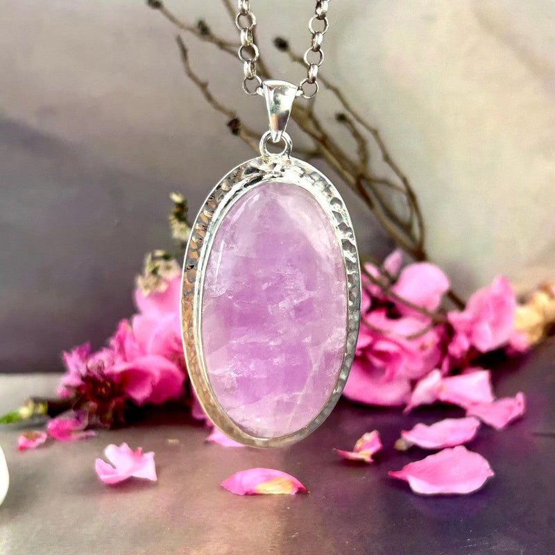 Large Oval Purple Crystal Pendant