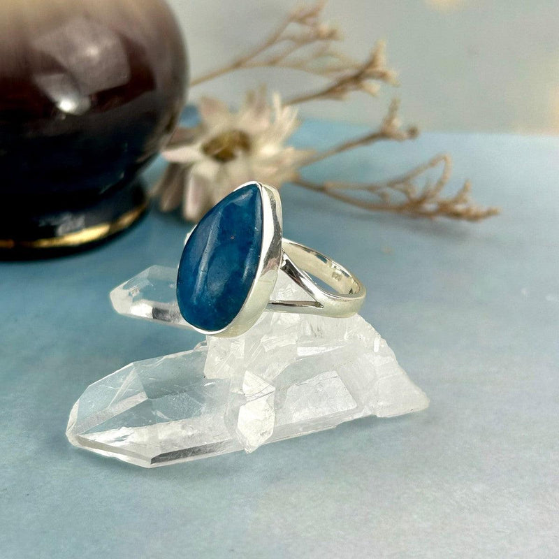 Small Size Apatite Crystal Ring