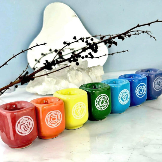 7 Chakras Wish Candle Holder Set