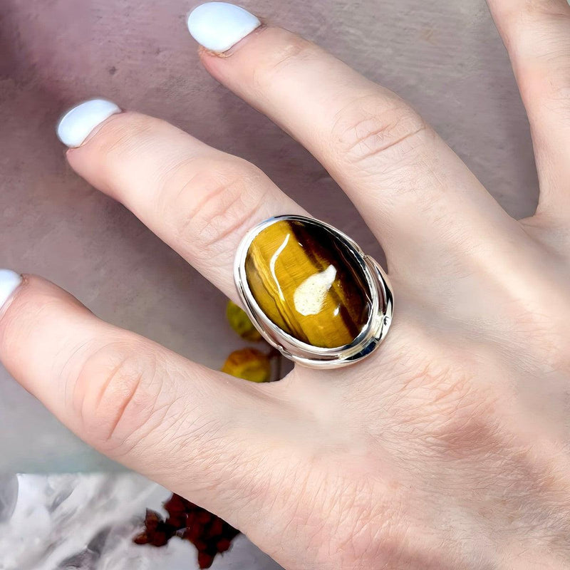 Golden Tiger’s Eye Oval Ring