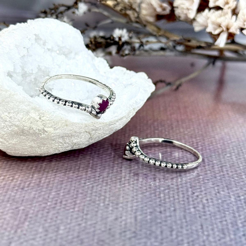 Ruby Sterling Silver Ring