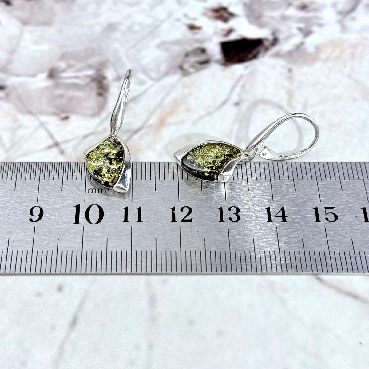 Amber Silver Drop Earrings