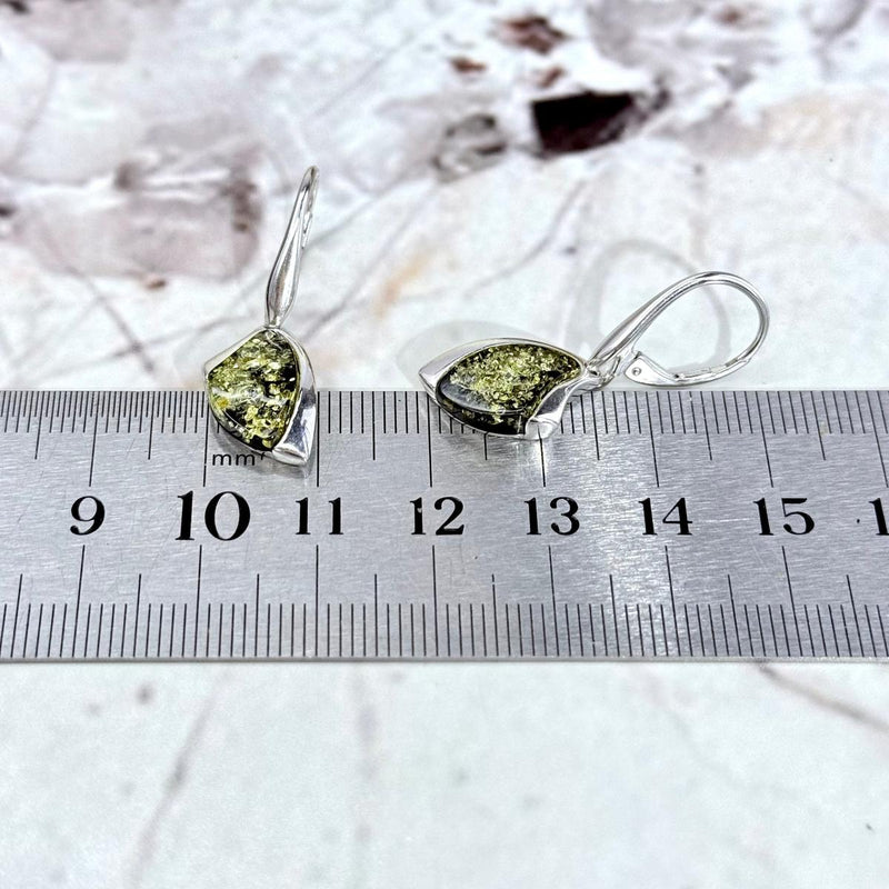Amber Silver Drop Earrings