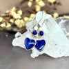 Lapis Lazuli Heart Double Drop Earrings