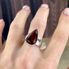 Red Tiger's Eye Pear Shape Ring
