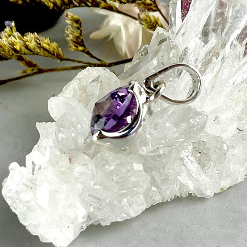 Amethyst Trillion Pendant
