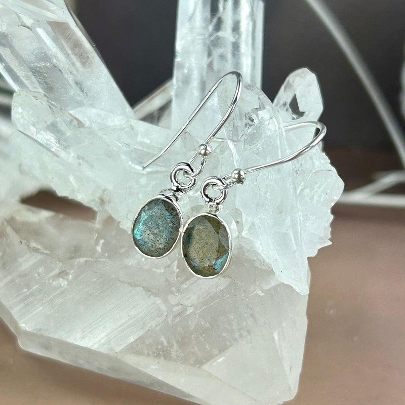 Labradorite Fine Oval Earrings