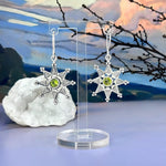 Peridot Starburst Drop Earrings