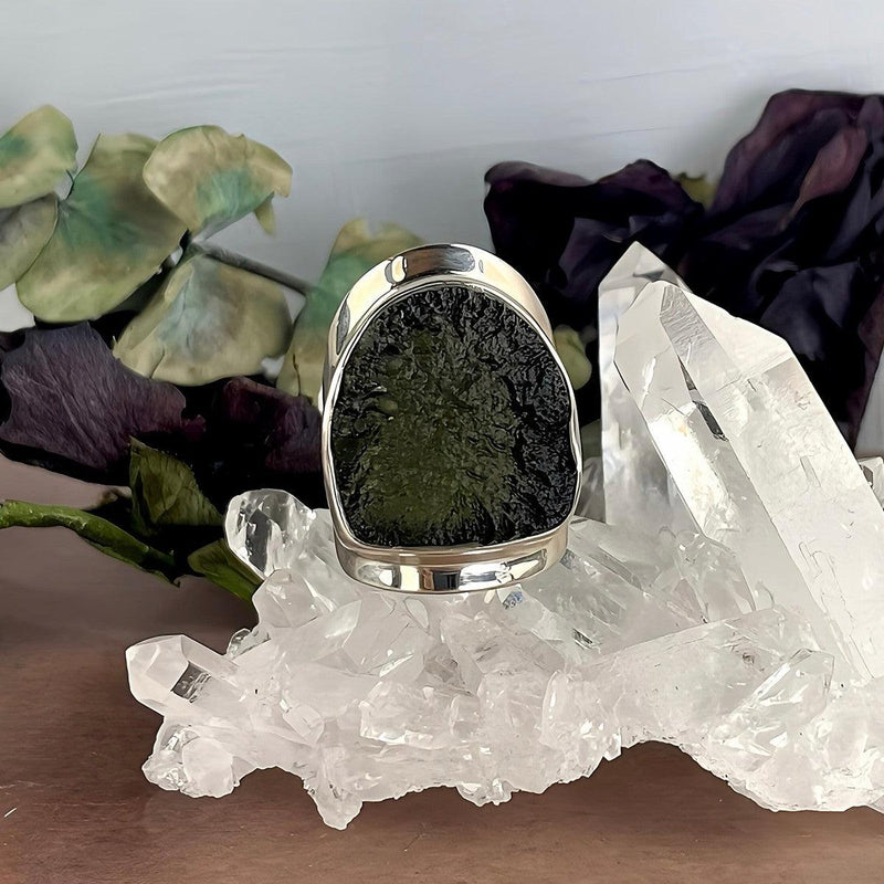 Chunky Moldavite Women's Ring