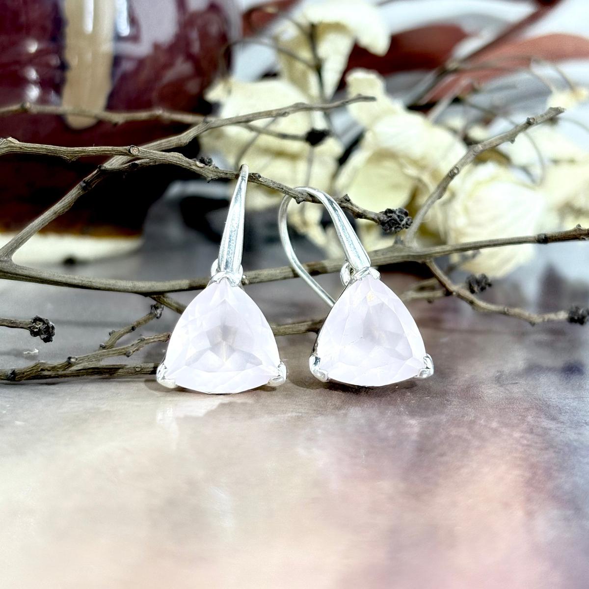 Pale Pink Crystal Earrings