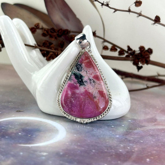 Cobalt Calcite Teardrop Ornate Pendant