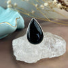 Black Stone Teardrop Ring