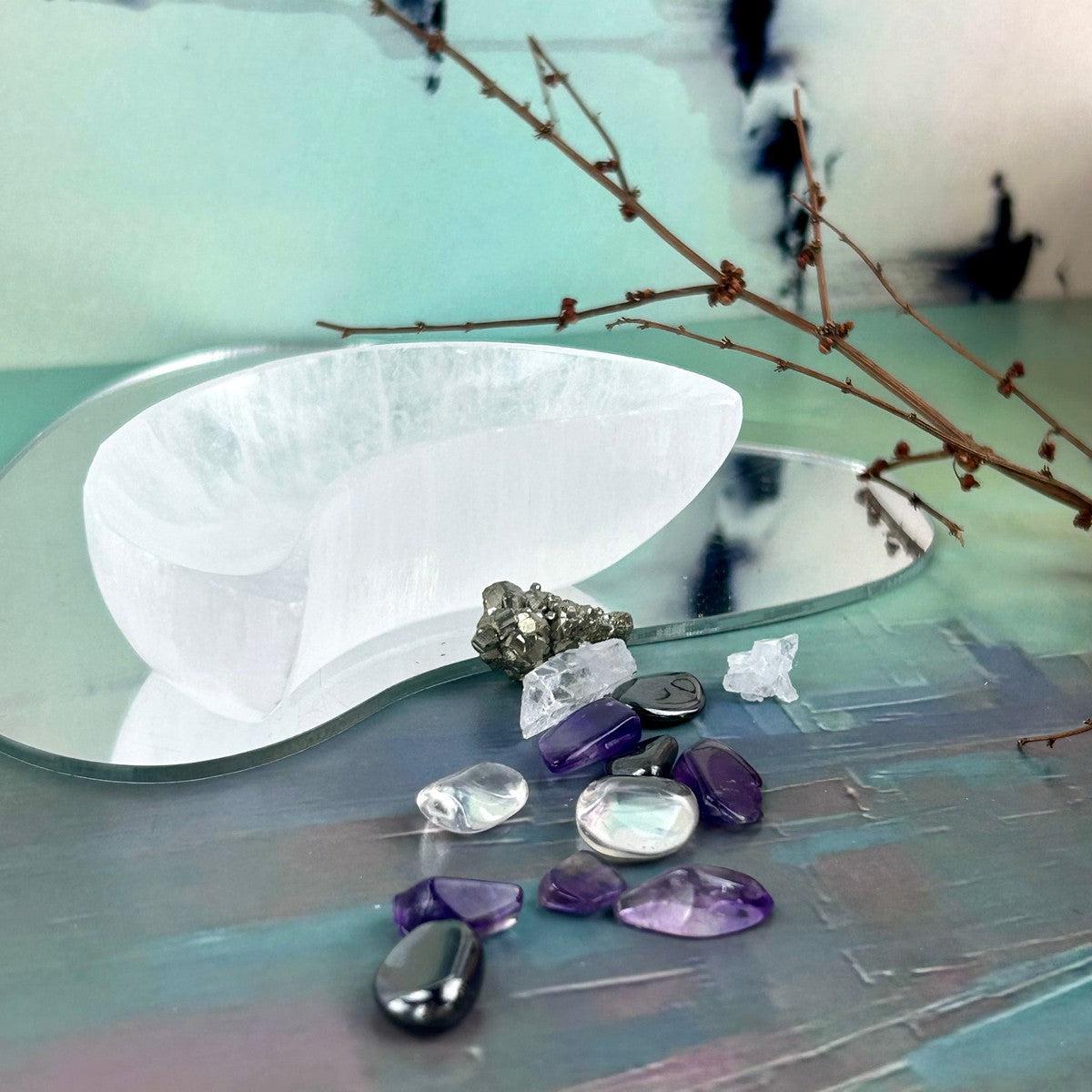 Selenite Crescent Moon Bowl