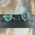 Round Amazonite Disc Earrings