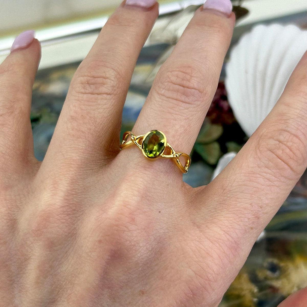 Oval Cut Peridot Ring