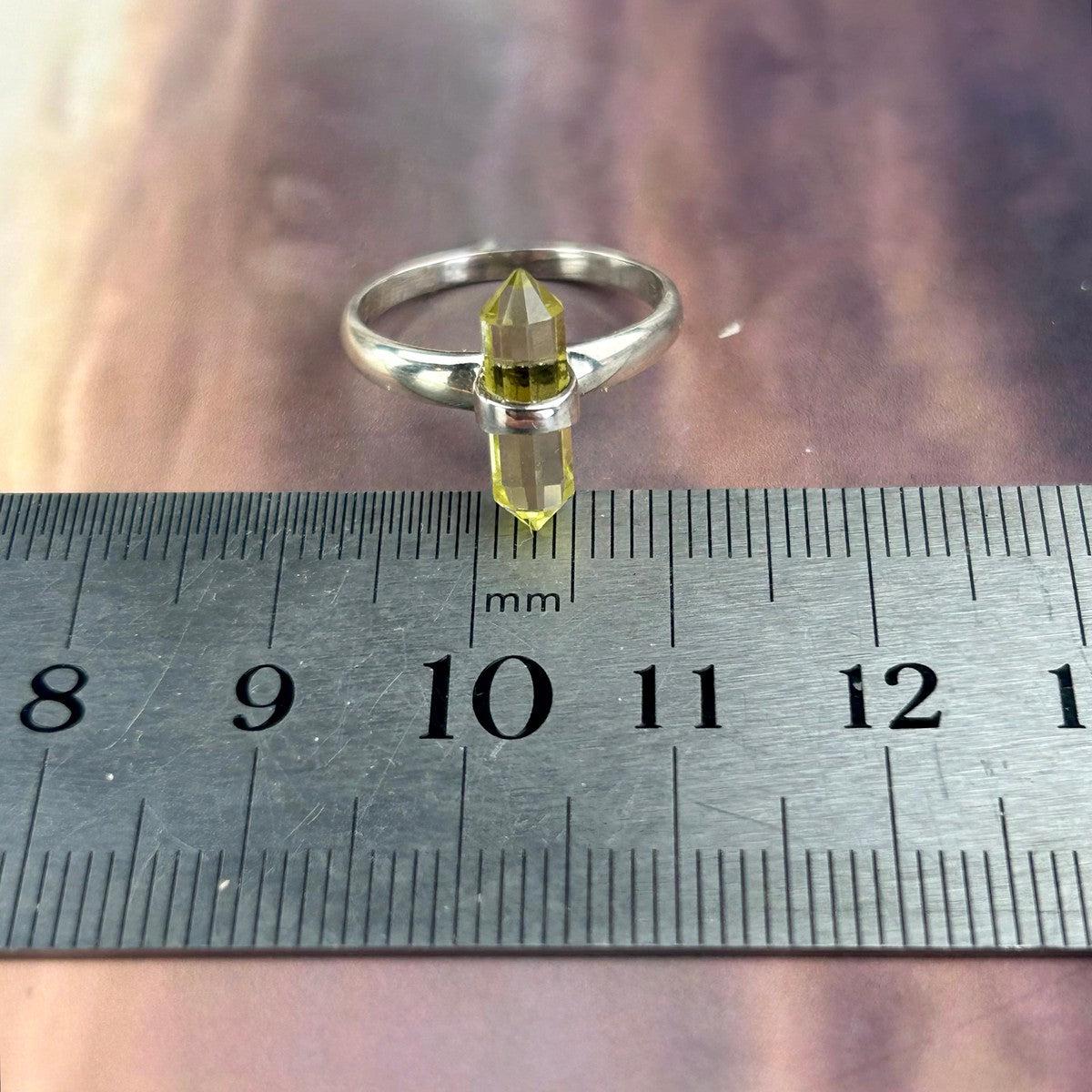 Double Point Crystal Ring