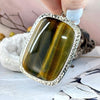 Golden-Blue Tiger’s Eye Rectangle Large Pendant