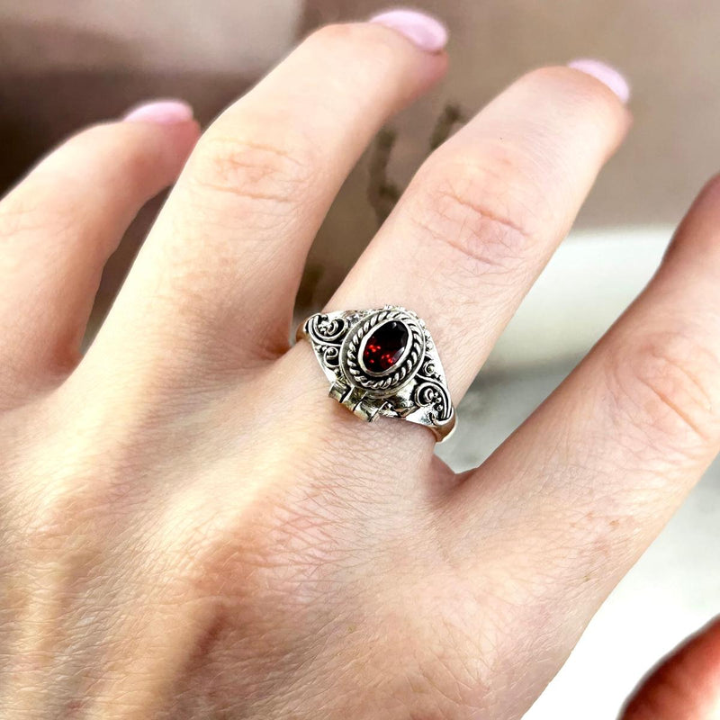 Garnet Medieval Style Ring